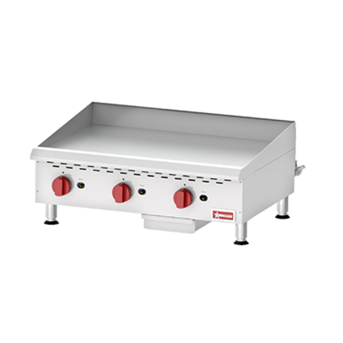 Omcan USA 43731 36" W x 20" D Stainless Steel Countertop Gas Griddle - 90,000 BTU