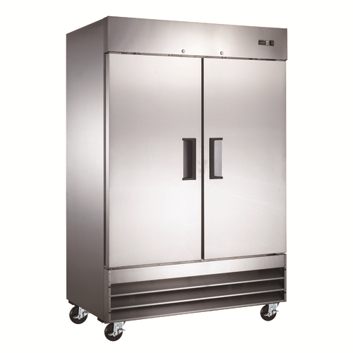 Omcan USA 50026 54" W Stainless Steel Exterior Reach-In 2 Section Refrigerator - 110 Volts
