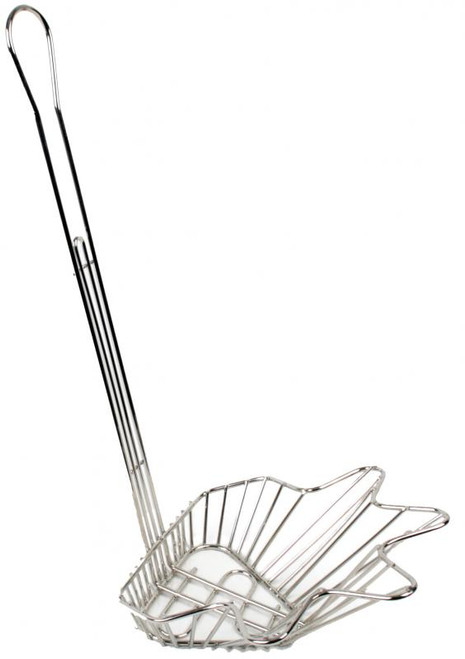 Omcan USA 80387 18" L Nickel Plated Steel Triangle Taco Salad Bowl Frying Basket