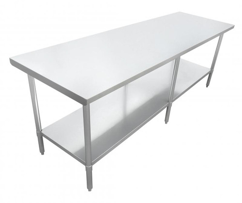 Omcan USA 19147 96" W x 30" D Stainless Steel 20 Gauge Work Table with Undershelf