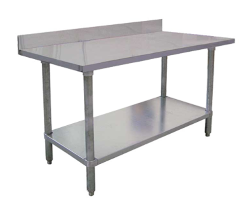 Omcan USA 22085 96" W x 24" D Galvanized 18 Gauge Standard Work Table with Undershelf