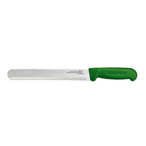 Omcan USA 12547 12" Green Handle Straight Blade Slicing Knife