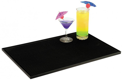 Omcan USA 80363 18" x 12" Black Bar Service Mat
