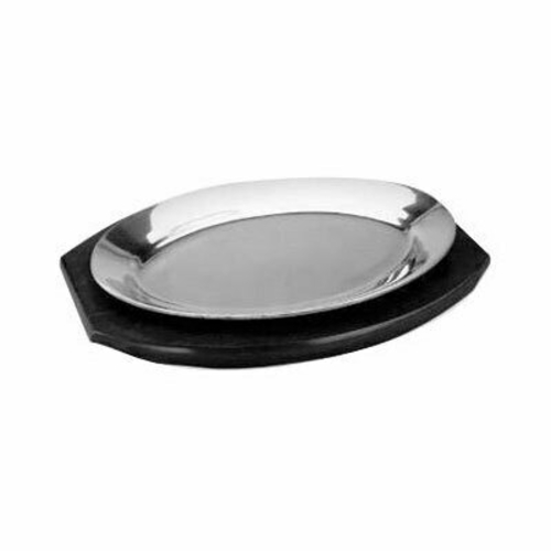 Omcan USA 80090 10" Wood Oval Sizzle Platter Underliner for 80086