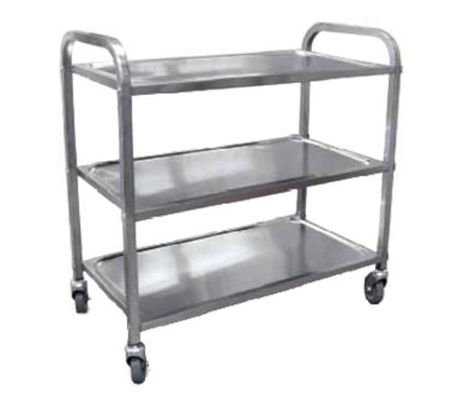 Omcan USA 24419 99 Lbs. Maximum Load Capacity 3 Shelf Stainless Steel Bussing Cart