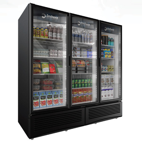 Omcan USA 41220 71 Cu. Ft. Black Reach In Refrigerated Display - 115 Volts 1-Ph