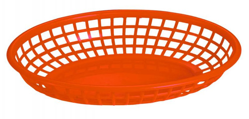 Omcan USA 80360 9" Red Plastic Oval Platter Basket