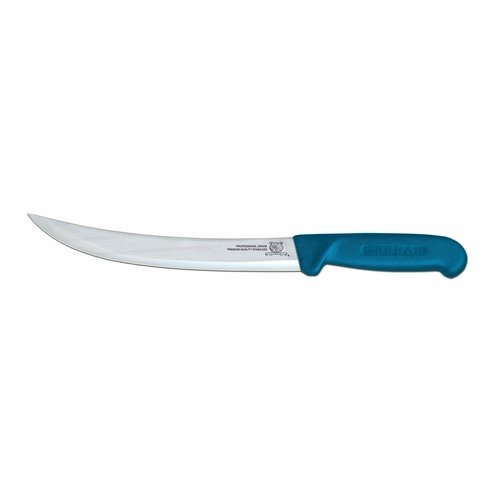 Omcan USA 12344 10" Stainless Steel Blue Handle Curved Breaking Knife