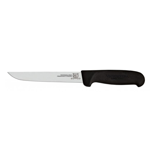 Omcan USA 12844 6" Stainless Steel Black Handle Straight Boning Knife