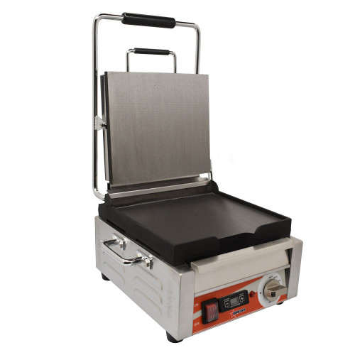Omcan USA 42909 Stainless Steel Body Single Panini Grill - 120 Volts 1-Ph