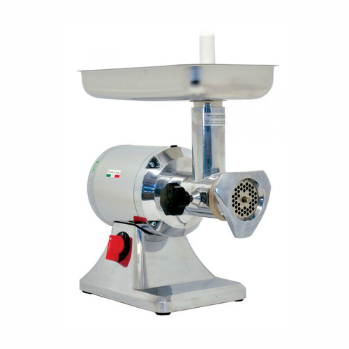 Omcan USA 11051 #12 Polished Aluminum Body Electric Meat Grinder - 110 Volts