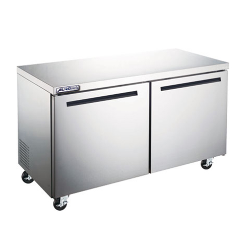 Omcan USA 59056 47.3" W Stainless Steel 2 Doors Reach-In Under Counter Refrigerator -110 Volts 0.25 HP