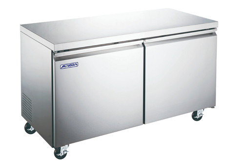 Omcan USA 59056 47.3" W Stainless Steel 2 Doors Reach-In Under Counter Refrigerator -110 Volts 0.25 HP
