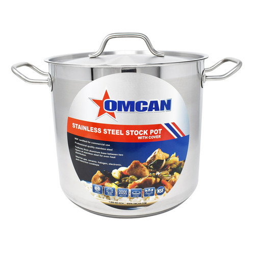 Omcan USA 80439 16 Qt. Stainless Steel Stock Pot with Cover