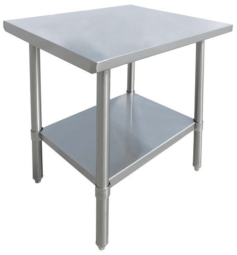 Omcan USA 19135 24" W x 24" D Stainless Steel 20 Gauge Work Table with Undershelf