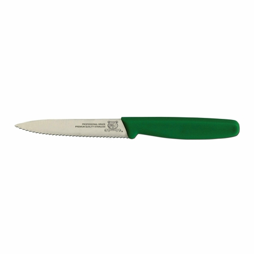 Omcan USA 11496 4" Stainless Steel Polypropylene Green Handle Paring Knife