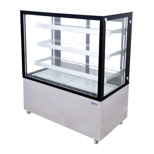 Omcan USA 44383 48" W 3 Shelves Square Glass Refrigerated Display Case