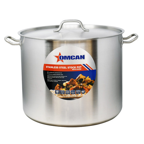 Omcan USA 80444 60 Qt. Stainless Steel Stock Pot with Cover