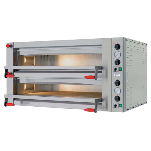 Omcan USA 40638 43"W Stainless Steel Exterior Deck Type Electric Pyralis Series Pizza Oven - 220 Volts 1-Ph