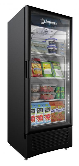 Omcan USA 41217 11.5 Cu. Ft. Black Reach In Elite Series Refrigerated Display - 115 Volts 1-Ph