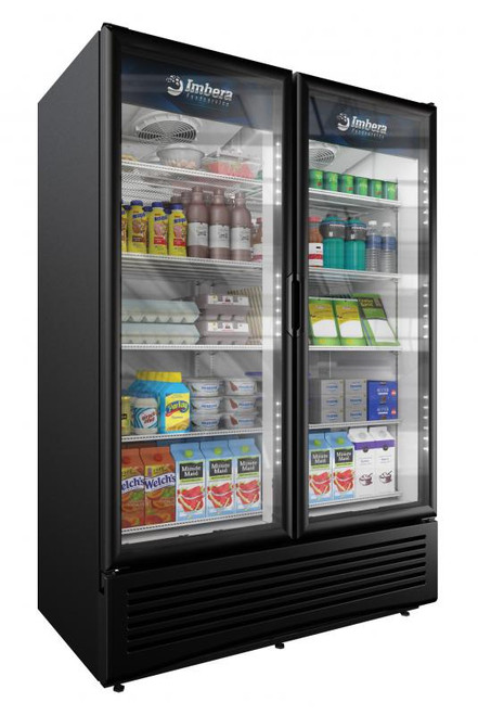 Omcan USA 41218 41.6 Cu. Ft. Black Reach In Elite Series Refrigerated Display - 115 Volts 1-Ph