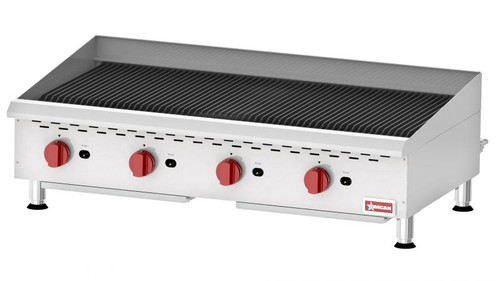 Omcan USA 43729 48" W Stainless Steel Countertop Gas Charbroiler - 160,000 BTU