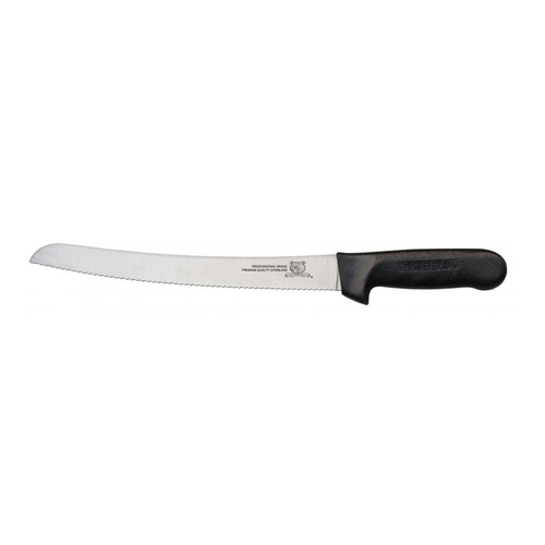 Omcan USA 12821 10" Black Handle Curved Blade Slicing Knife