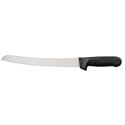 Omcan USA 12821 10" Black Handle Curved Blade Slicing Knife