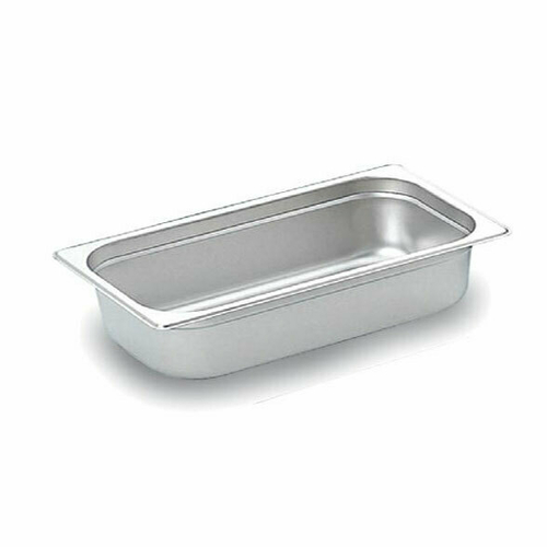 Omcan USA 80268 4" Deep Stainless Steel Solid 0.33 Size Steam Table Pan