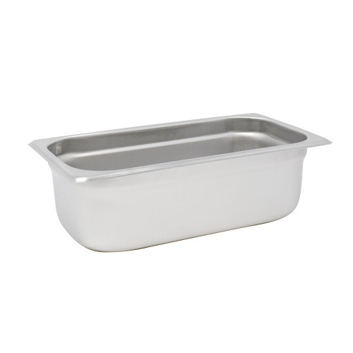 Omcan USA 80268 4" Deep Stainless Steel Solid 0.33 Size Steam Table Pan