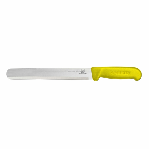 Omcan USA 12559 12" Yellow Handle Straight Blade Slicing Knife