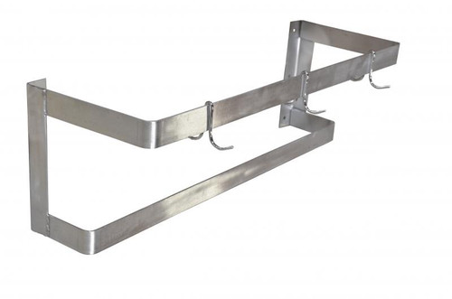 Omcan USA 31856 60"W Stainless Steel (2) Bar Wall Mounted Pot Rack