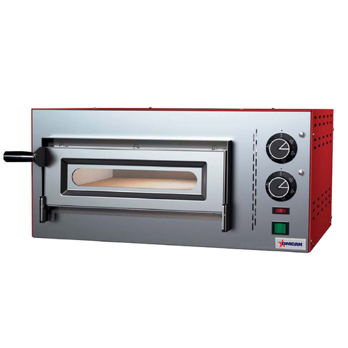 Omcan USA 40633 22.08"W Stainless Steel Exterior Deck Type Electric Compact Series Pizza Oven - 220 Volts 1-Ph