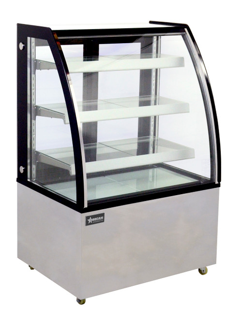 Omcan USA 44387 36.4" W Curved Glass 3 Shelves Refrigerated Display Case