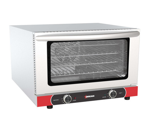 Omcan USA 43218 1.66 Cu. Ft. Stainless Steel Half Size Countertop Electric Convection Oven - 120 Volts 1-Ph
