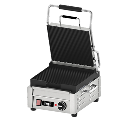 Omcan USA 42910 Stainless Steel Body Single Panini Grill - 120 Volts 1-Ph