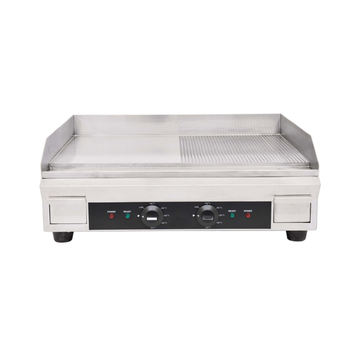 Omcan USA 41373 23.87" x 16" Stainless Steel Countertop Electric Griddle - 240 Volts 1-Ph