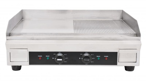 Omcan USA 41373 23.87" x 16" Stainless Steel Countertop Electric Griddle - 240 Volts 1-Ph