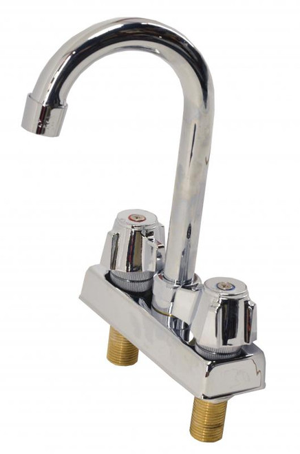Omcan USA 39787 3.5" Gooseneck Spout 4" Center Deck Mount Faucet