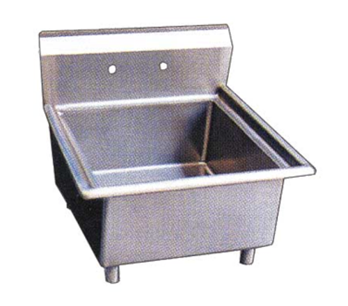 Omcan USA 22118 29" W 18 Gauge Stainless Steel Without Drainboard Galvanized Legs Pot Sink