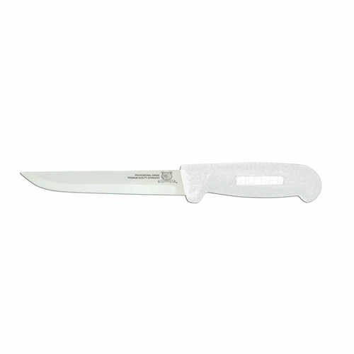 Omcan USA 11717 6" Stainless Steel White Handle Straight Boning Knife
