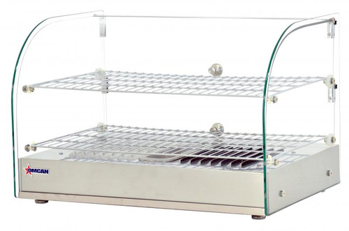 Omcan USA 41870 22"W x 15"D x 15"H Stainless Steel and Glass Countertop Food Warmer and Display Case - 110 Volts 1-Ph