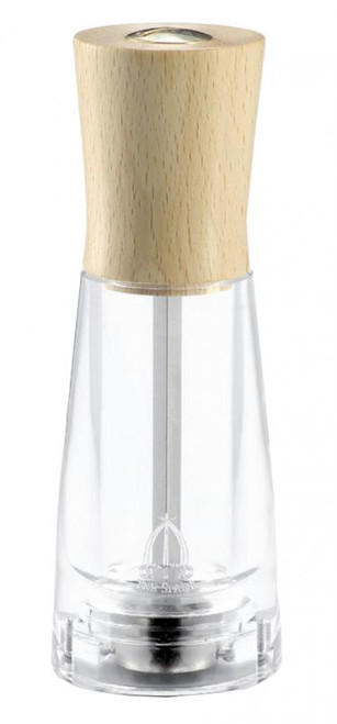Omcan USA 43698 6" Tall Light Italian Beech Wood Acrylic Resin Base TRE SPADE Tosca Series Salt Mill