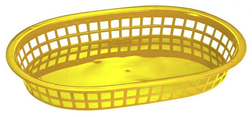 Omcan USA 80357 10" Yellow Plastic Oval Platter Basket