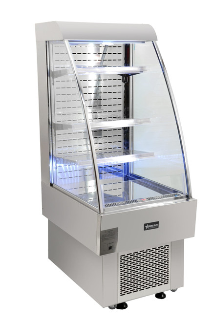 Omcan USA 40438 23.6"W Vertical Case Refrigerated Open Merchandiser - 110 Volts 1-Ph