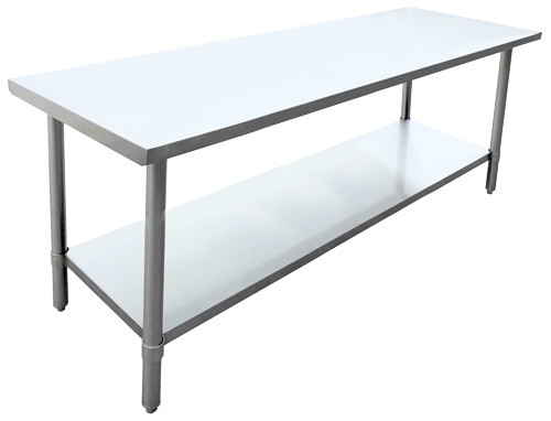 Omcan USA 19140 72" W x 24" D Stainless Steel 20 Gauge Work Table with Undershelf
