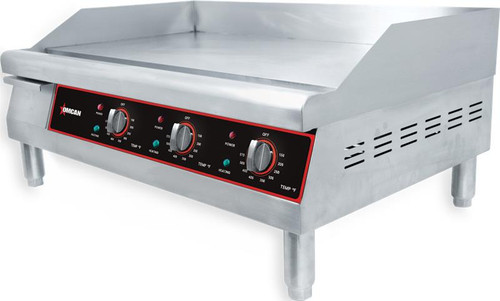 Omcan USA 43214 30.2" x 15.5" Stainless Steel Countertop Electric Griddle - 220 Volts 1-Ph