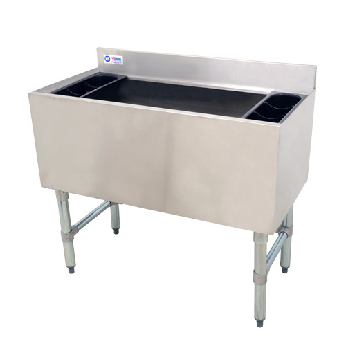 Omcan USA 43478 36"W x 18.50"D x 33" H 77 Lbs. Stainless Steel 20 Gauge Ice Bin