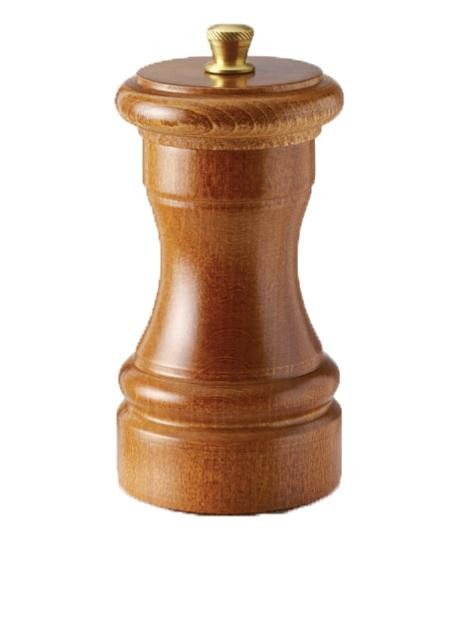 Omcan USA 43665 4" Tall Dark Italian Beech Wood Finish TRE SPADE Pepper Mill