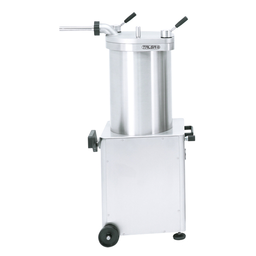 Omcan USA 46103 95 Lbs. Stainless Steel Lid and Piston Automatic Vertical Hydraulic Sausage Stuffer - 208-220 Volts